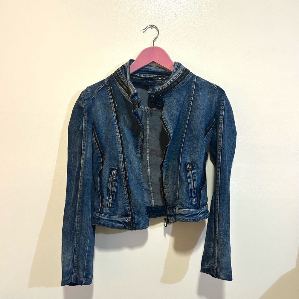 Blue Denim Moto Jacket